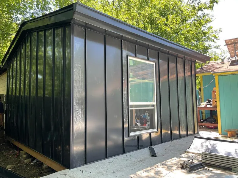 Black standing seam metal wall panels for Metal Roof Installation in Barberton